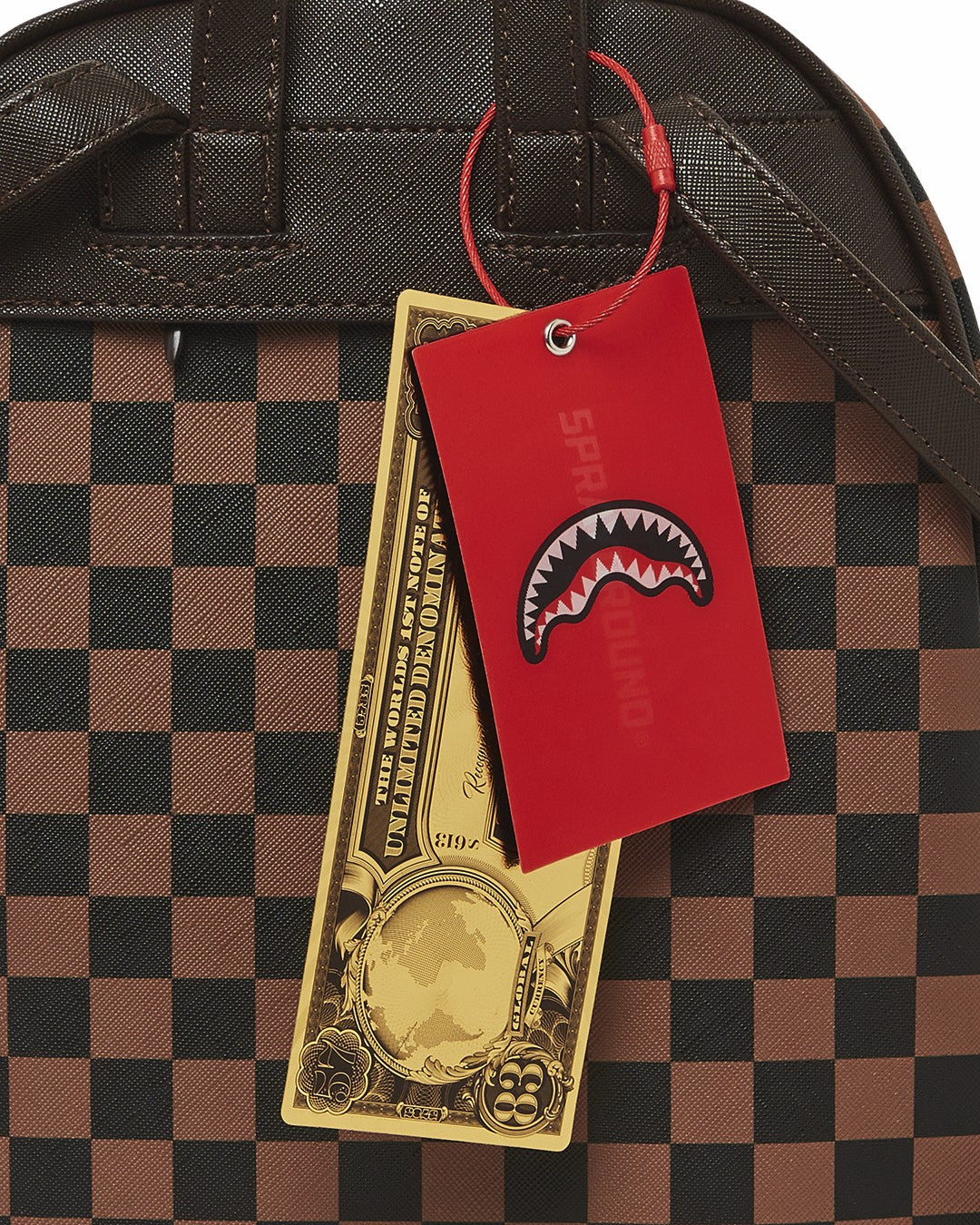 Sprayground EXTERIOR GOLD ZIP POCKET SHARKS IN PARIS SAVAGE BACKPACK