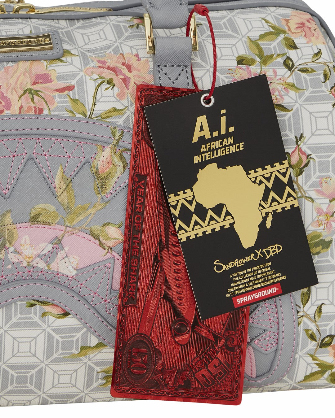 Sprayground A.I. AFRICAN INTELLIGENCE ELEGANT ENERGY MINI DUFFLE - SANDFLOWER COLL