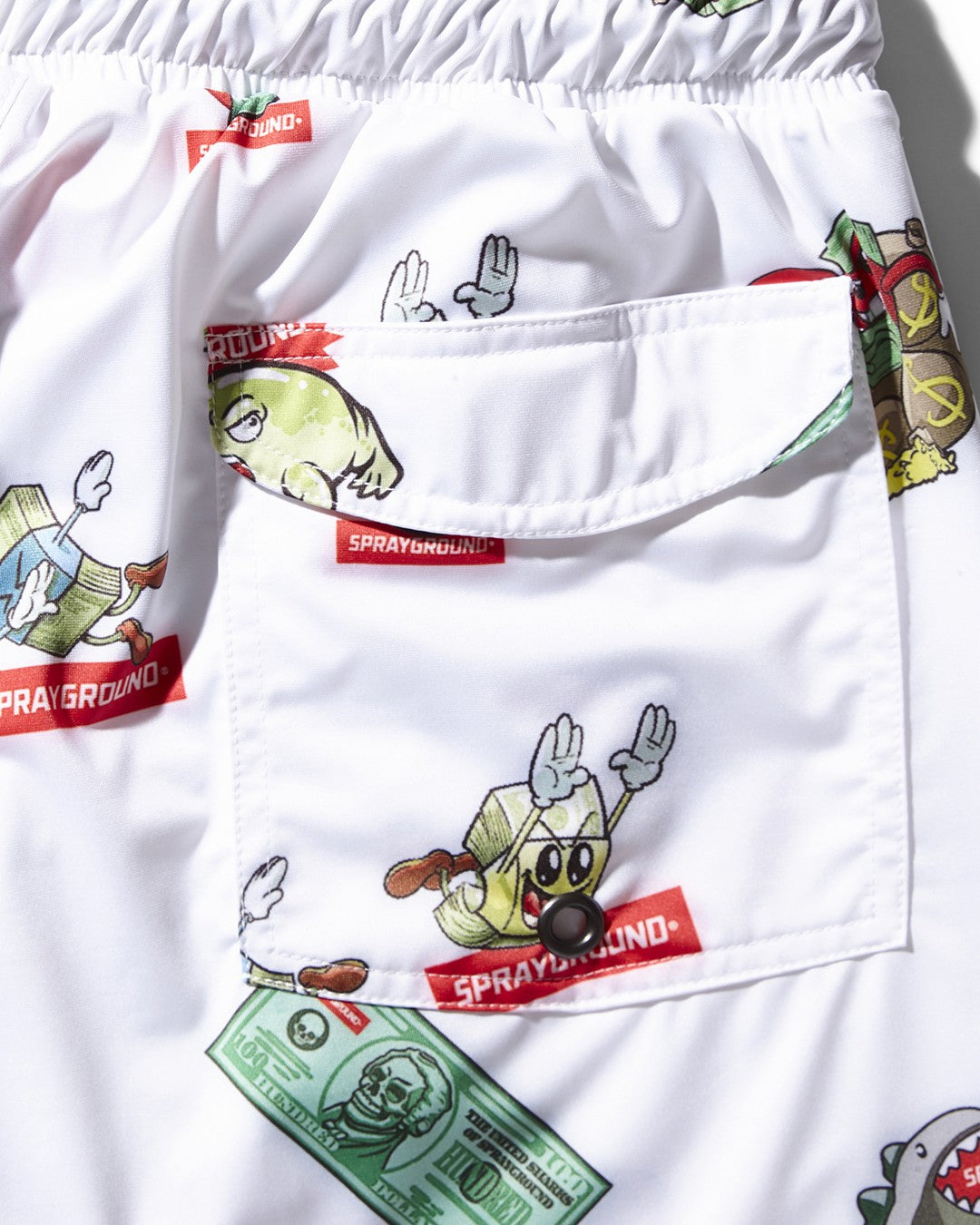 Sprayground PATCH ALL-IN CORTO SWIM TRUNKS (WHITE)