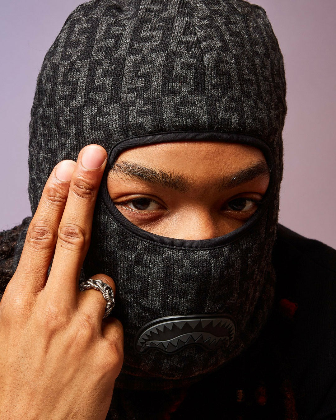 Sprayground CASHIN CHECKS SKI MASK (GRAY)