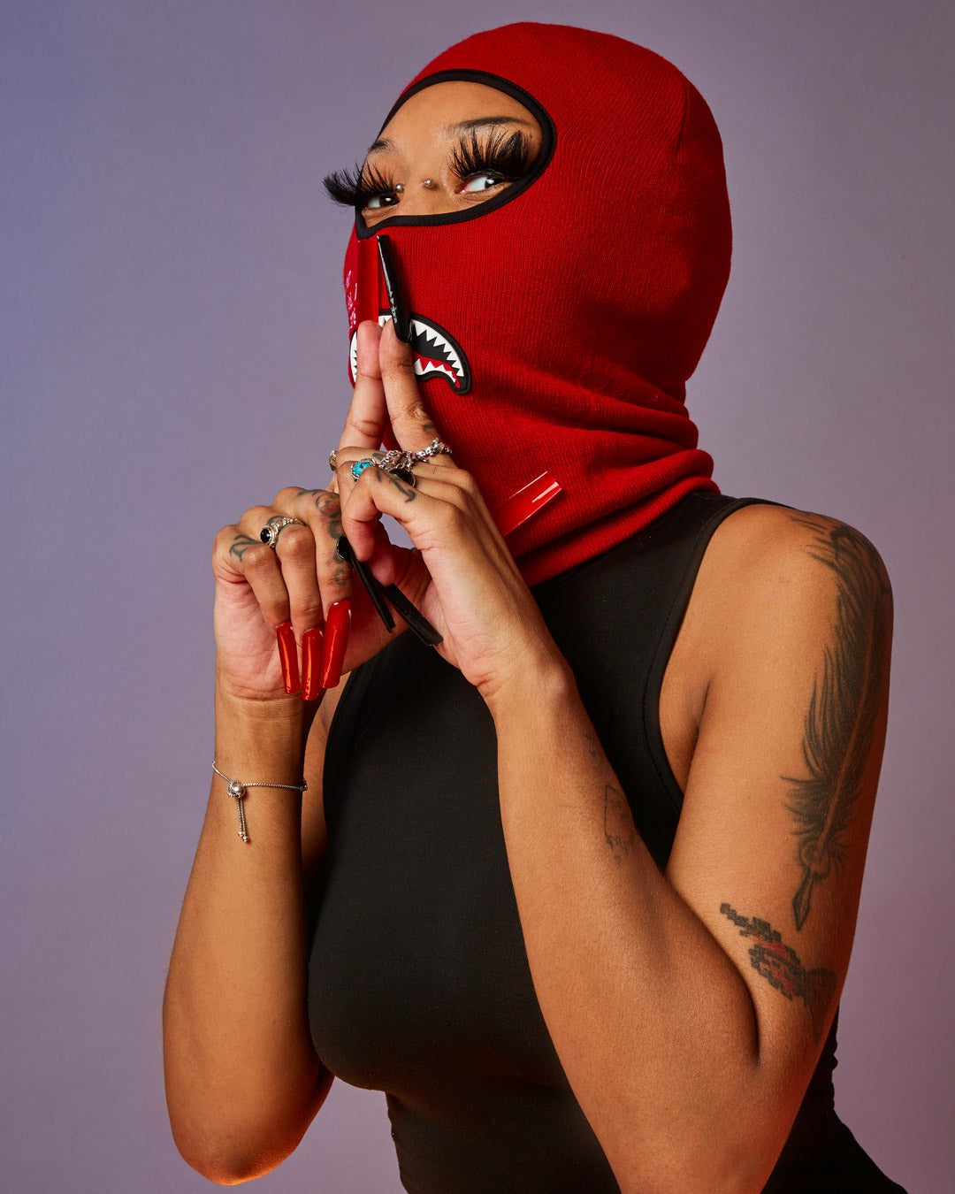 Sprayground SHARK CENTRAL SKI MASK (RED)