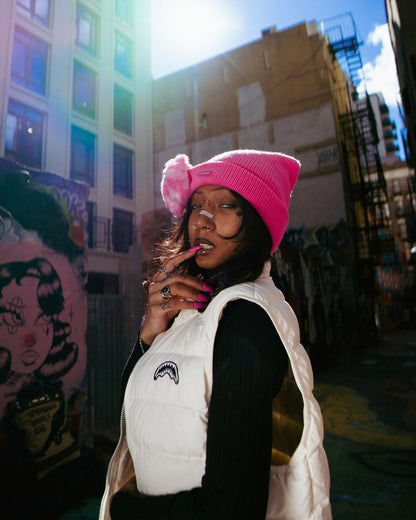 Sprayground PINK LIL BEAR PUFF BEANIE