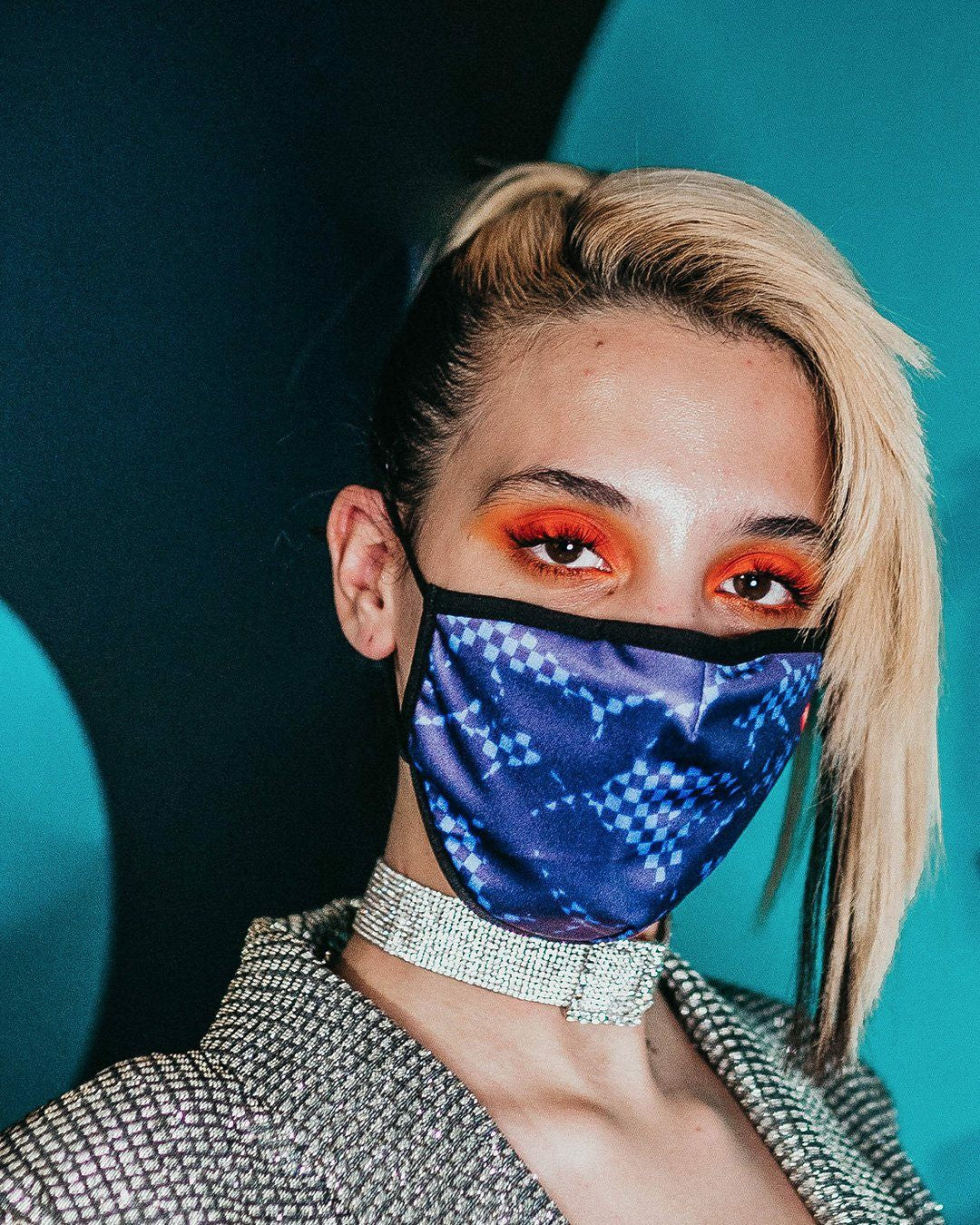 Sprayground SHARK CHECK (BLUE) FACE MASK