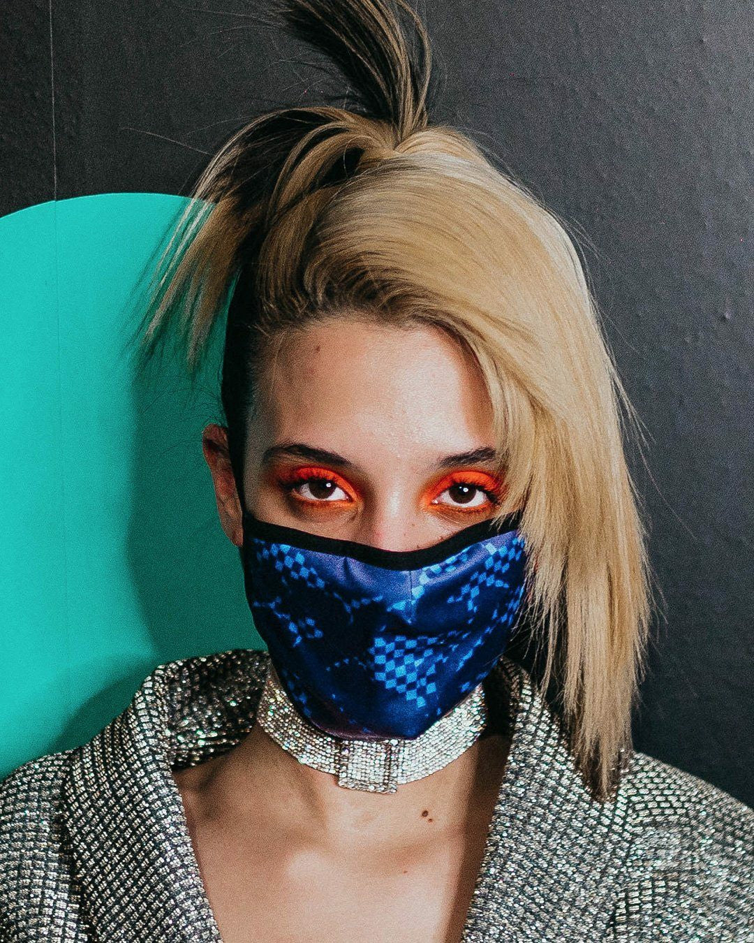 Sprayground SHARK CHECK (BLUE) FACE MASK