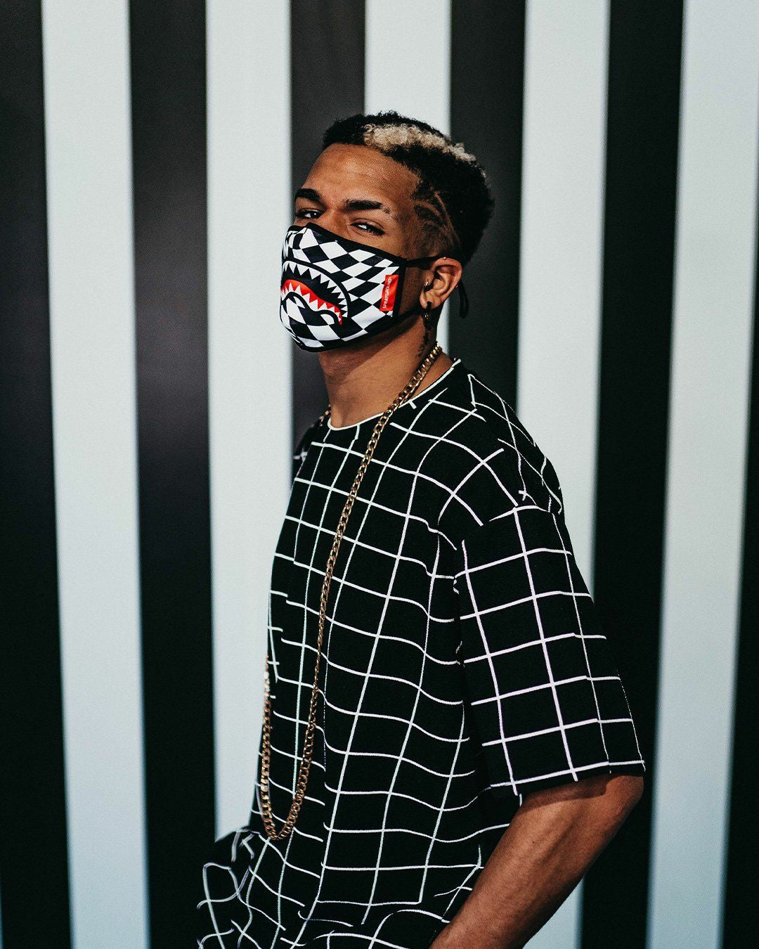Sprayground TRIPPY CHECK FACE MASK