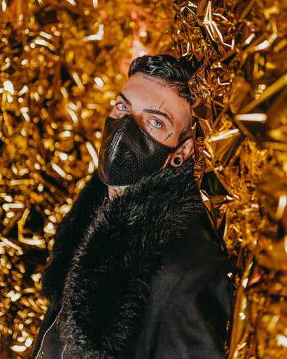 Sprayground MIDNIGHT SHARK VEGAN LEATHER FACEMASK