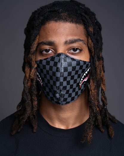 Sprayground SHARKS IN PARIS (GRAY) VEGAN LEATHER FACE MASK