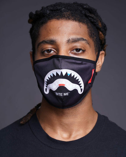 Sprayground BITE ME SHARK (BLK) POLYESTER FACE MASK