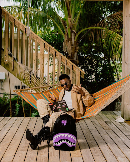 Sprayground SHARK CENTRAL PASSPORT (PURPLE) BACKPACK