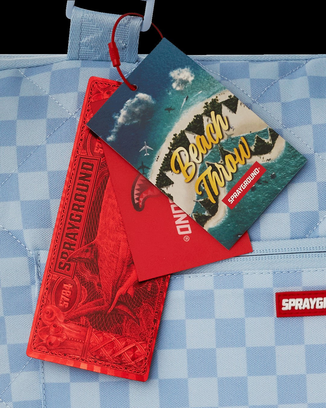 Sprayground SHARK ISLAND PACKABLE BEACH MAT BLANKET WATER RESISTANT CONVERTIBLE TO