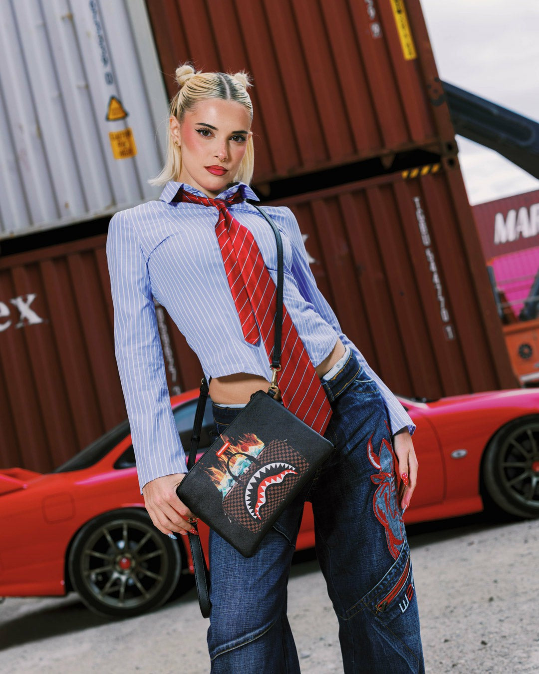 Sprayground MONEY BAG DOUBLE TAKE CROSSOVER CLUTCH