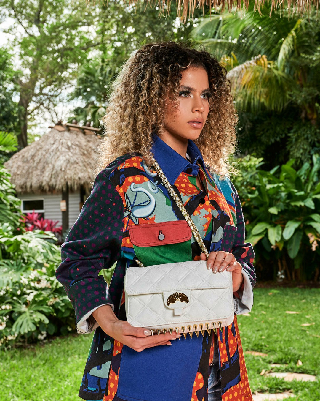 Sprayground RIVIERA LE BLANC GOLD CHAIN SHARK HANDBAG