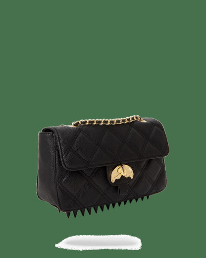 Sprayground NOIR QUILT GOLD CHAIN SHARK HANDBAG