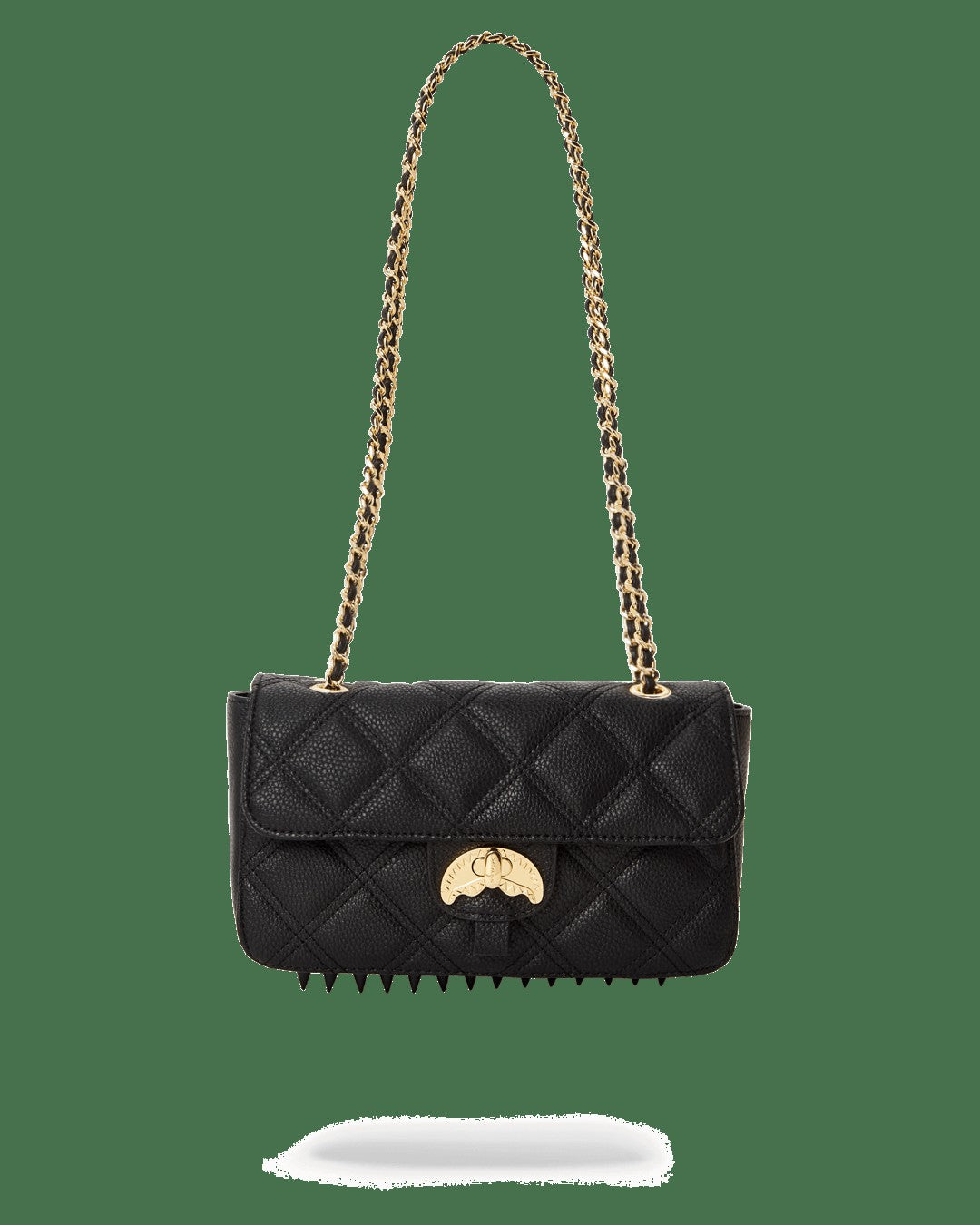 Sprayground NOIR QUILT GOLD CHAIN SHARK HANDBAG