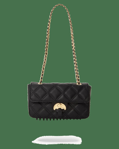 Sprayground NOIR QUILT GOLD CHAIN SHARK HANDBAG