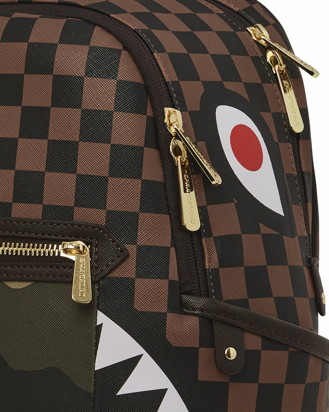 Sprayground EXTERIOR GOLD ZIP POCKET SHARKS IN PARIS SAVAGE BACKPACK