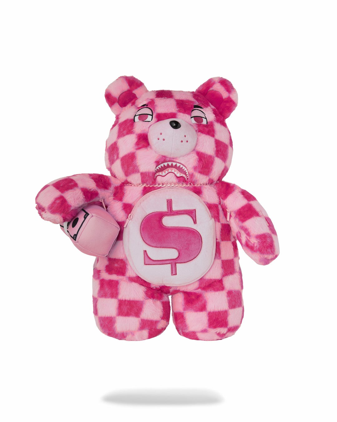 Sprayground FURZILLA SHARK (PINK CHECK) MONEYBEAR BACKPACK