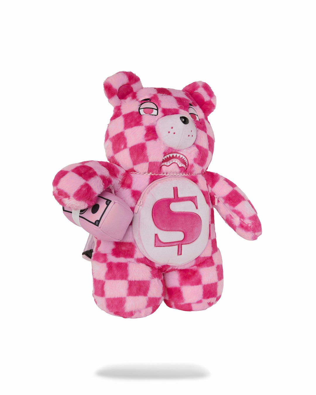 Sprayground FURZILLA SHARK (PINK CHECK) MONEYBEAR BACKPACK