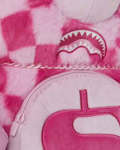 Sprayground FURZILLA SHARK (PINK CHECK) MONEYBEAR BACKPACK