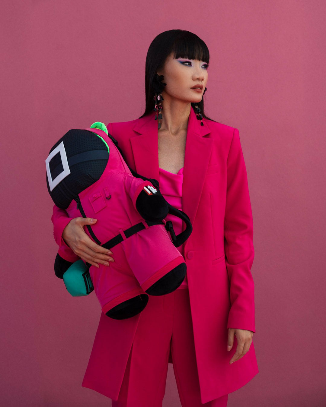 Sprayground SQUID GAME COLLAB PINK SOLDIERS BEAR BACKPACK