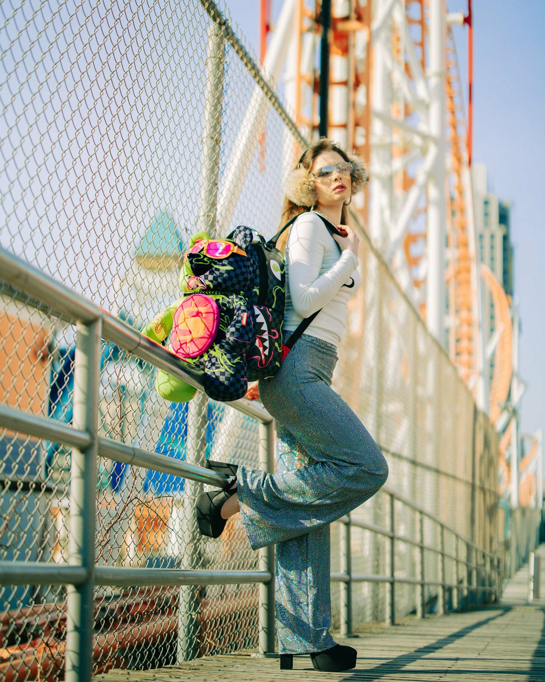 Sprayground SLIME DIME MONEYBEAR TEDDYBEAR ON BACKPACK