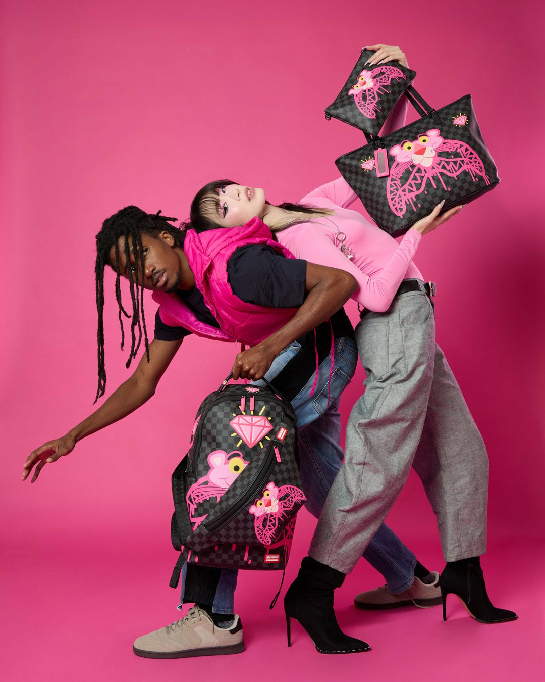 Sprayground PINK PANTHER DIAMOND SHARK TOTE