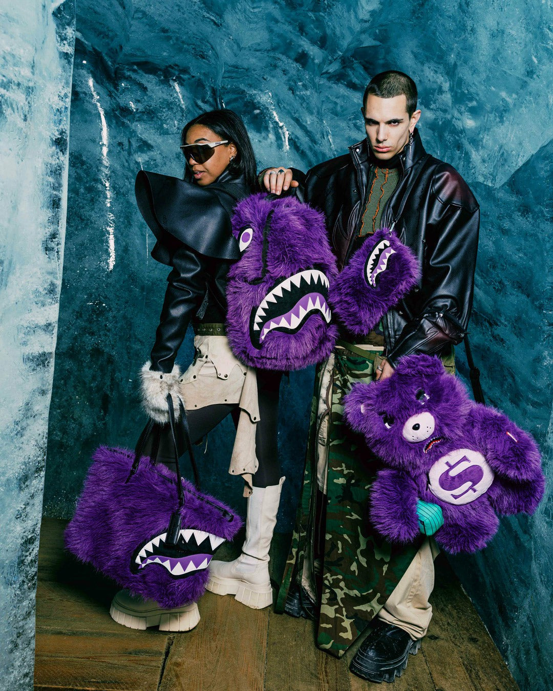 Sprayground FURZILLA SHARK (PURP) TOTE