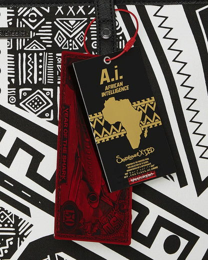 Sprayground A.I. AFRICAN INTELLIGENCE THE SKYHAWK WING TOTE - SANDFLOWER COLLAB