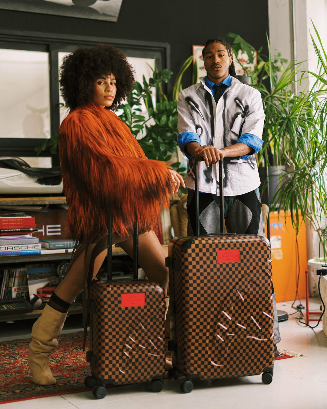 Sprayground KATANA CHECK BOSS CARRY-ON LUGGAGE