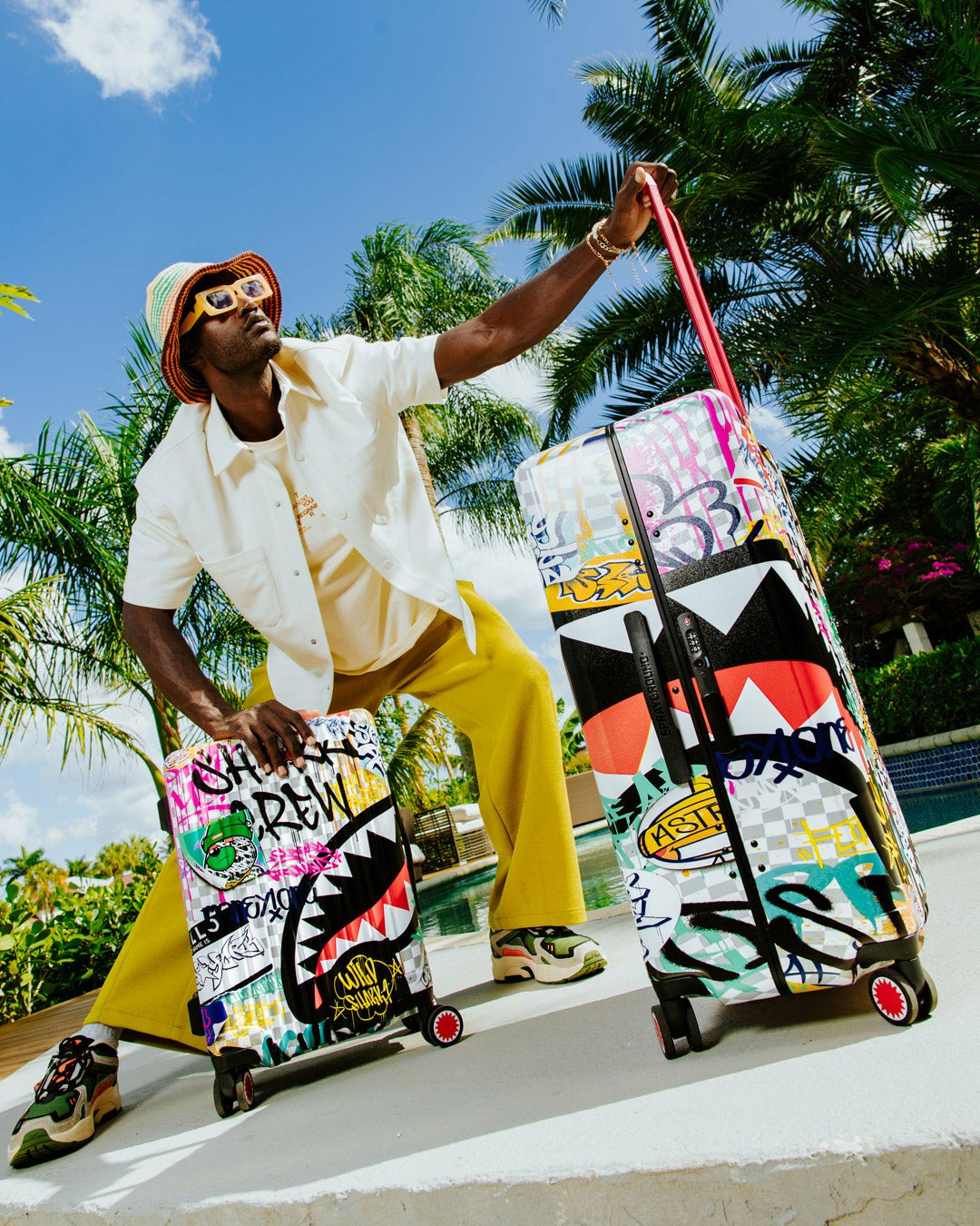 Sprayground CREATE ANOTHER DAY SHARKNAUTICS HARDSHELL CARRY-ON LUGGAGE