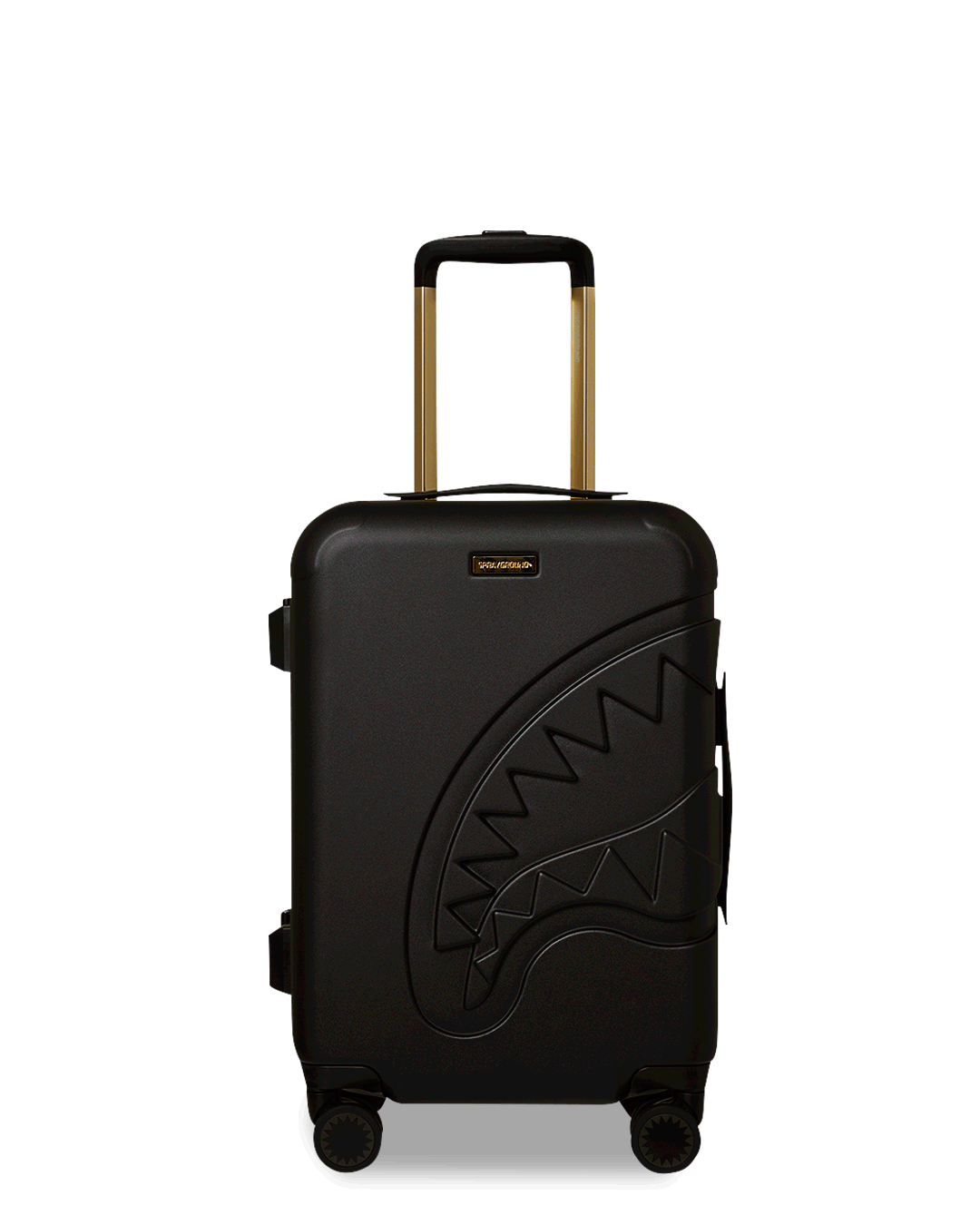 Sprayground REALITY CHECK SHARKITECTURE CARRY-ON JETBLACK LUGGAGE (GOLD HARDWARE)
