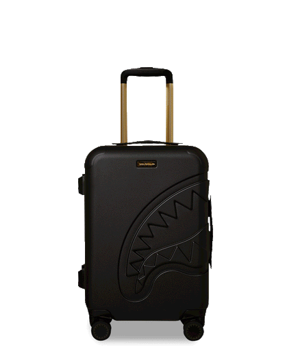 Sprayground REALITY CHECK SHARKITECTURE CARRY-ON JETBLACK LUGGAGE (GOLD HARDWARE)