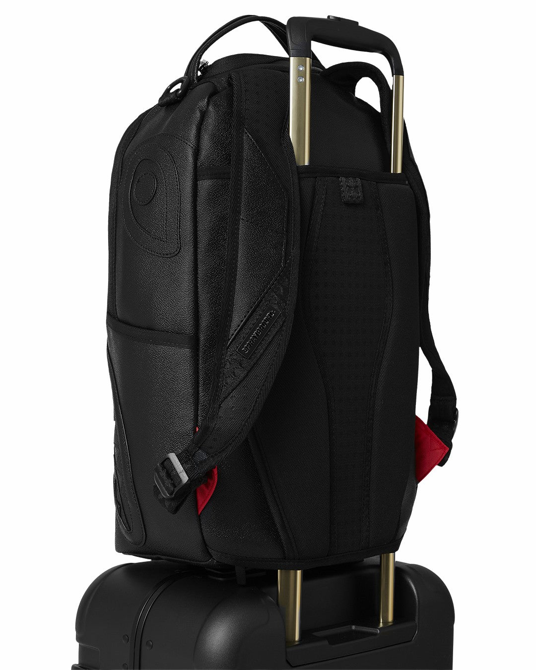 Sprayground REALITY CHECK SHARKITECTURE CARRY-ON JETBLACK LUGGAGE (GOLD HARDWARE)