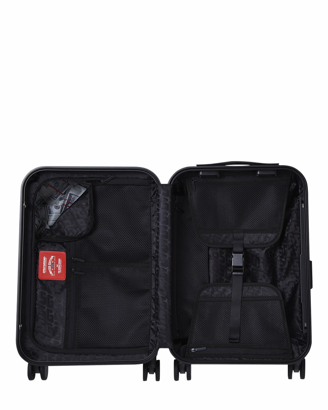 Sprayground REALITY CHECK SHARKITECTURE CARRY-ON JETBLACK LUGGAGE (GOLD HARDWARE)
