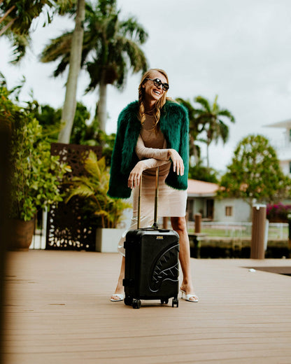 Sprayground REALITY CHECK SHARKITECTURE CARRY-ON JETBLACK LUGGAGE (GOLD HARDWARE)