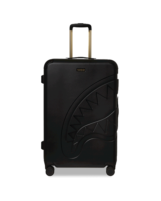 Sprayground REALITY CHECK SHARKITECTURE FULL-SIZE JETBLACK LUGGAGE (GOLD HARDWARE)