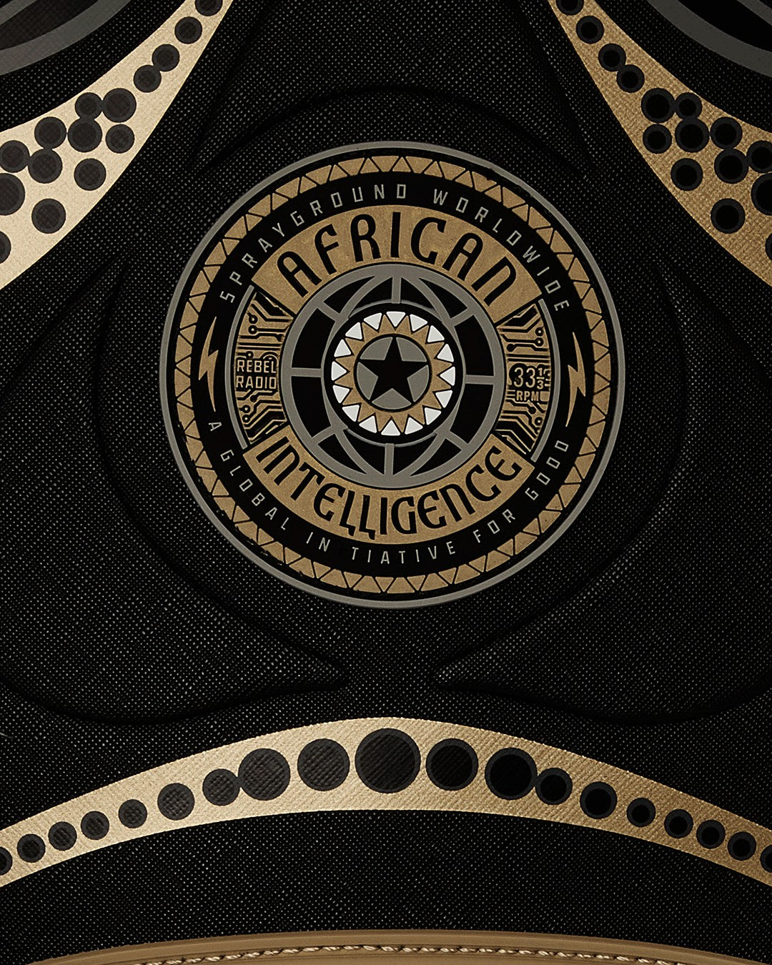 Sprayground A.I. AFRICAN INTELLIGENCE SHARKS OF THE GOLD OCEAN BACKPACK - SANDFLOW