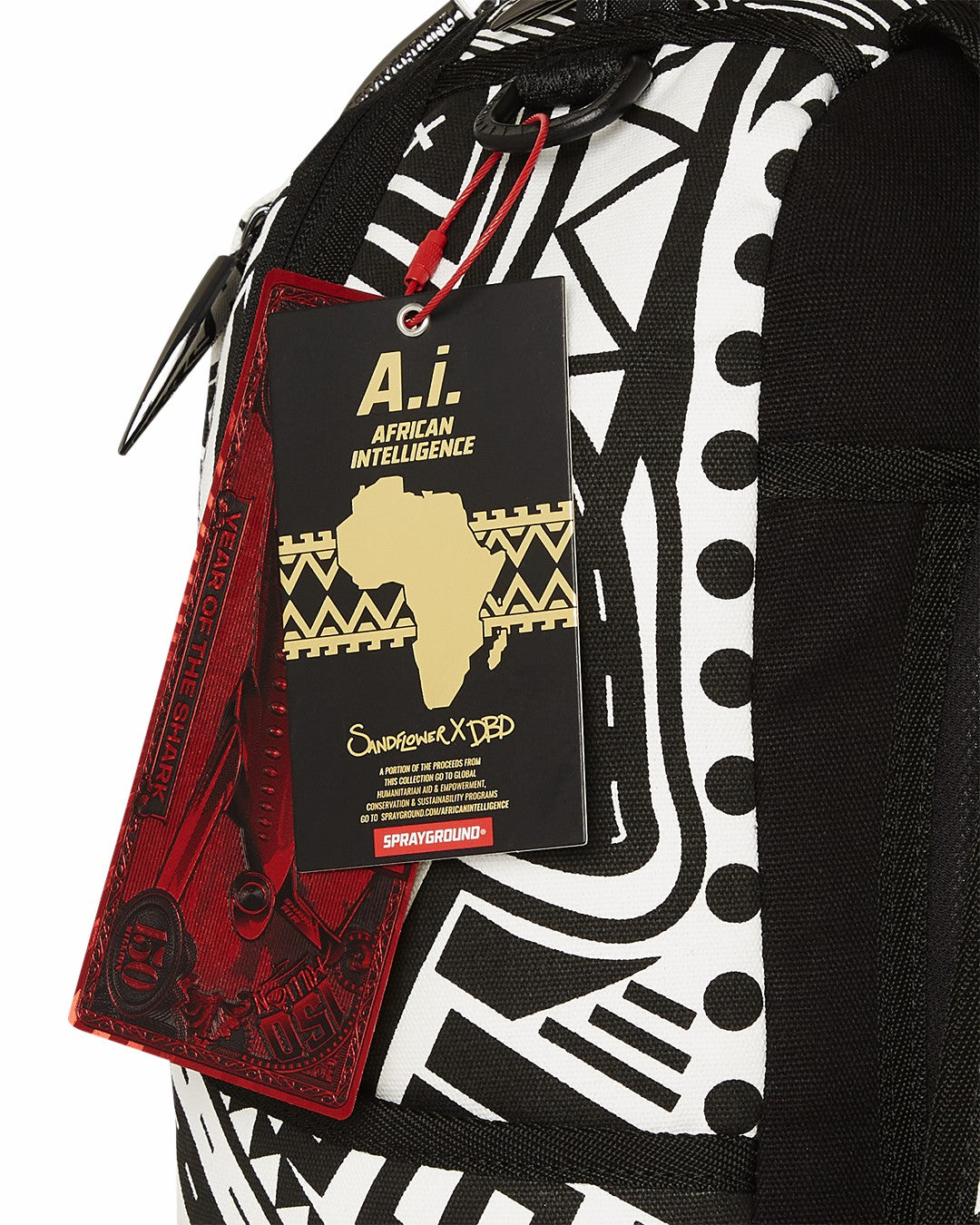 Sprayground A.I. AFRICAN INTELLIGENCE THE SKYHAWK BACKPACK - SANDFLOWER COLLAB