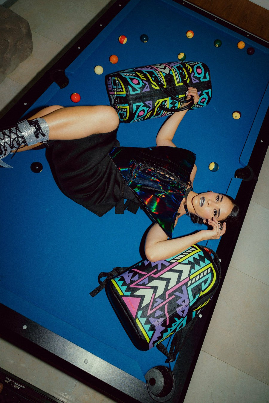 Sprayground A.I. PATH TO THE FUTURE III DUFFLE - SANDFLOWER COLLAB (GLOW IN THE DA