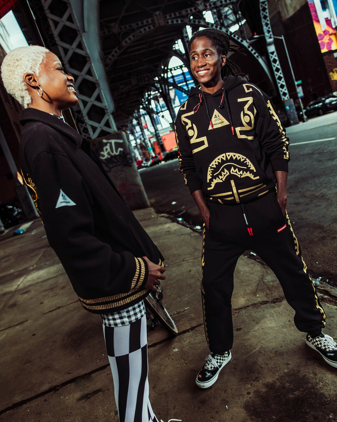 Sprayground A.I.9 AFRICAN INTELLIGENCE GUILDED LEOPARD - SANDFLOWER COLLAB VARSITY