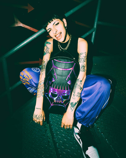 Sprayground CAZZU IRIDESCENT CUT & SEW SPIDER SKULL SHARK BACKPACK (DLXV)