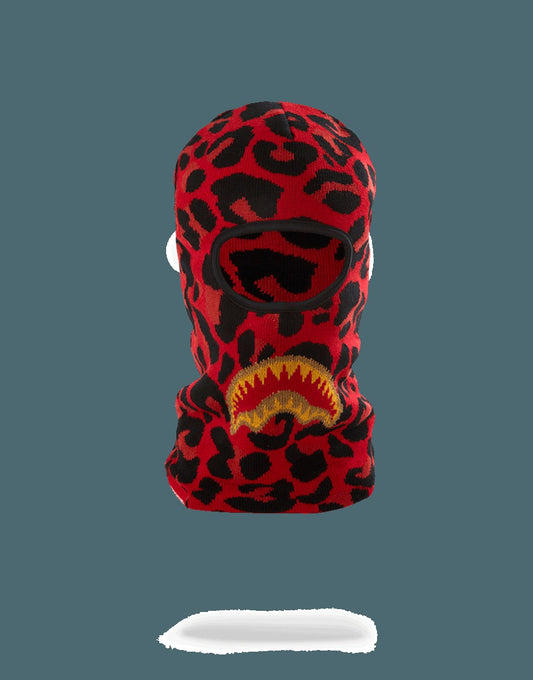Sprayground RED LEOPARD GOLD SHARK MOUTH SKI MASK