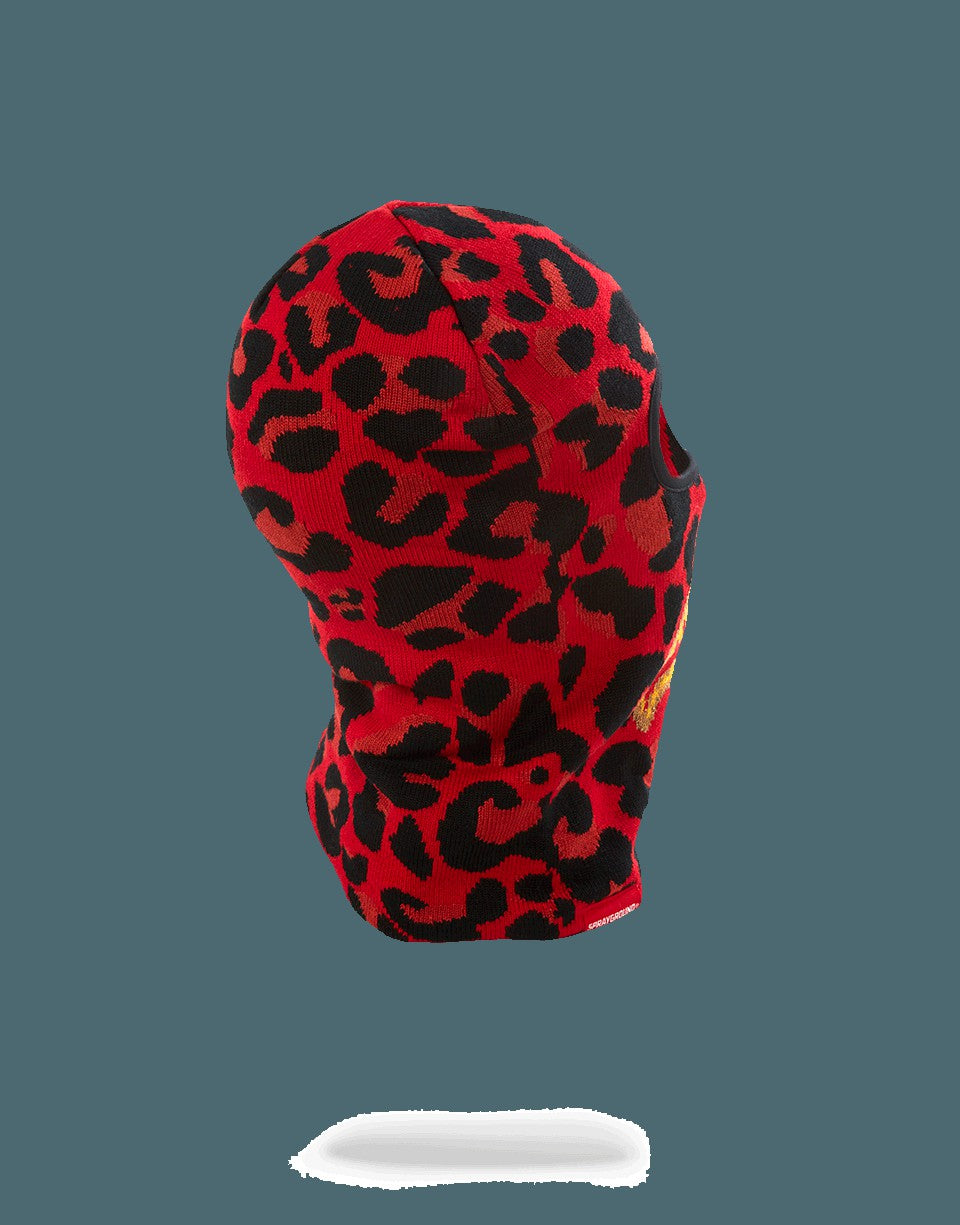 Sprayground RED LEOPARD GOLD SHARK MOUTH SKI MASK