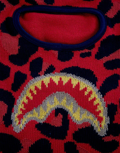 Sprayground RED LEOPARD GOLD SHARK MOUTH SKI MASK