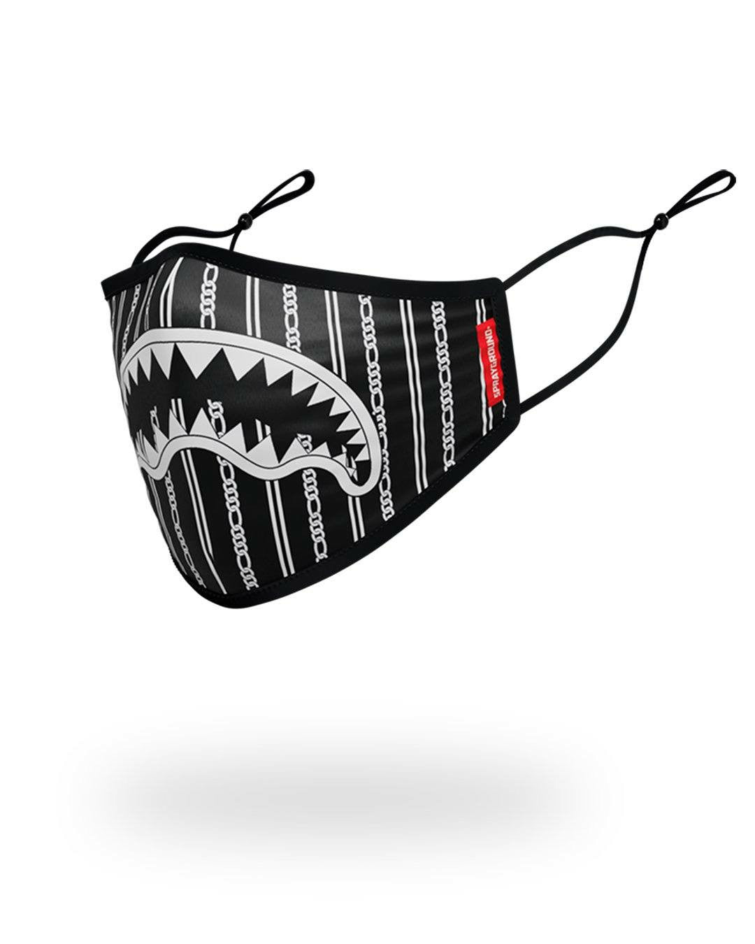 Sprayground ADULT REVERSE SHARKS IN PARIS (BLACK) FORM FITTING FACE MASK
