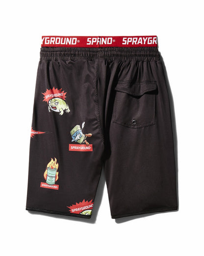 Sprayground PATCH ALL-IN CORTO SWIM TRUNKS (BLACK)