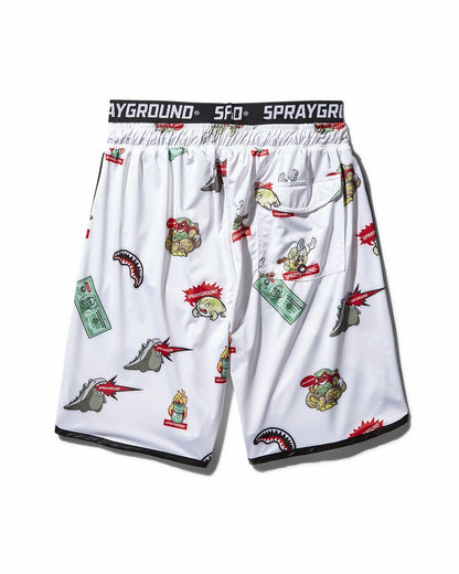 Sprayground PATCH ALL-IN CORTO SWIM TRUNKS (WHITE)