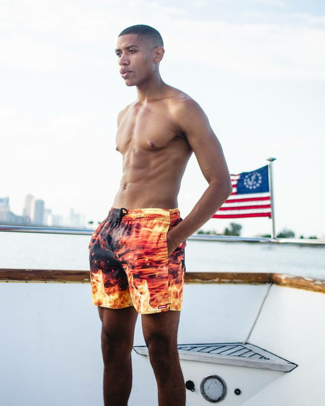 Sprayground CAMO FIRE SHOTO SWIM TRUNKS