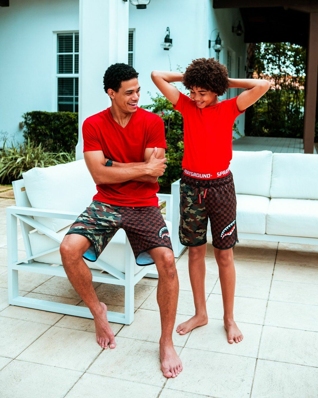 Sprayground KIDS CHECKS & CAMO SWIM TRUNKS