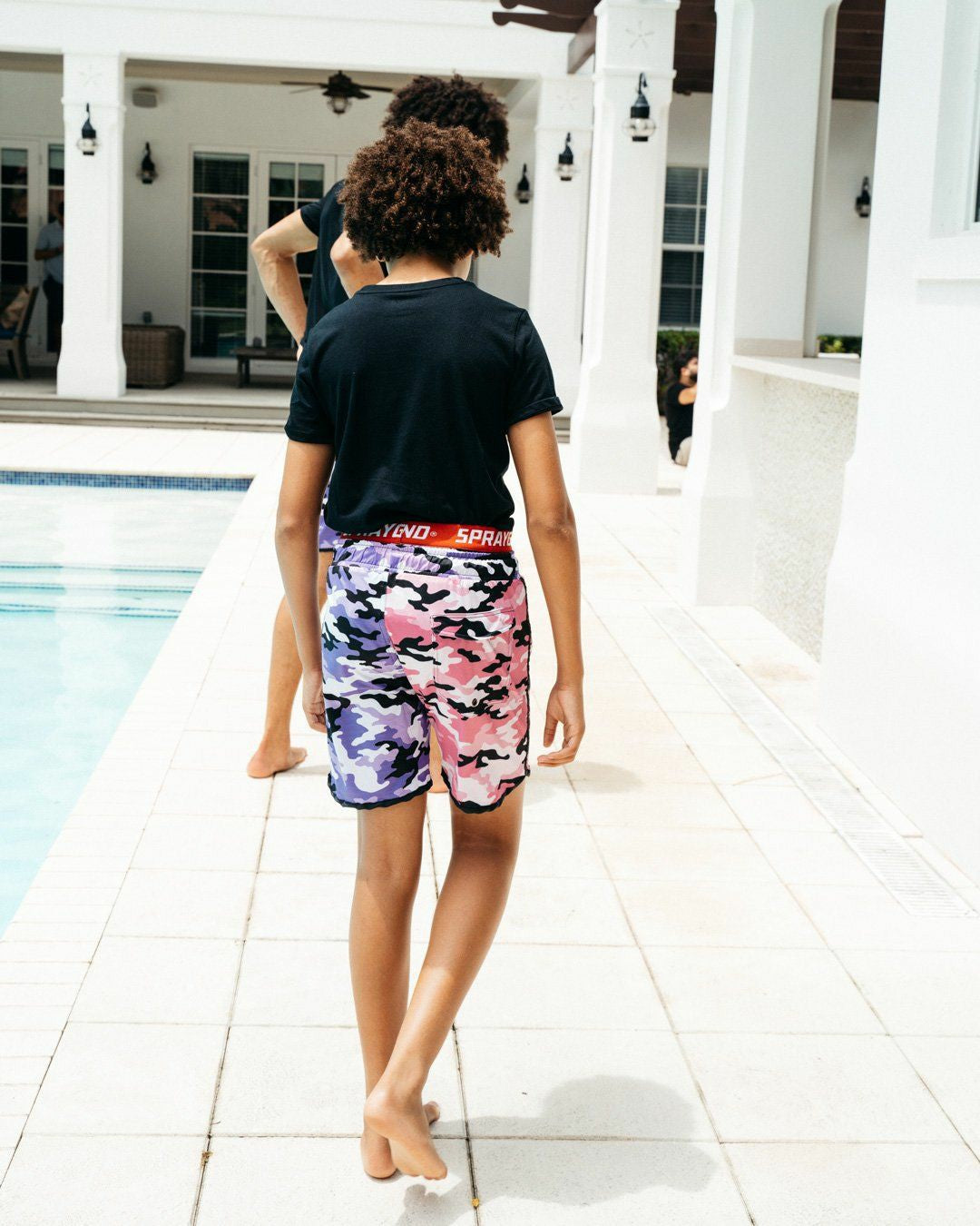 Sprayground KIDS SPLIT CAMO SWIM TRUNKS